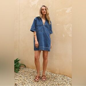 Madison the Label Tara Denim Mini Dress Relaxed Fit Women’s Size XS
